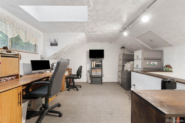 3888 Estes St, Wheat Ridge, CO 80033 - office space featuring light carpet, lofted ceiling, and track lighting