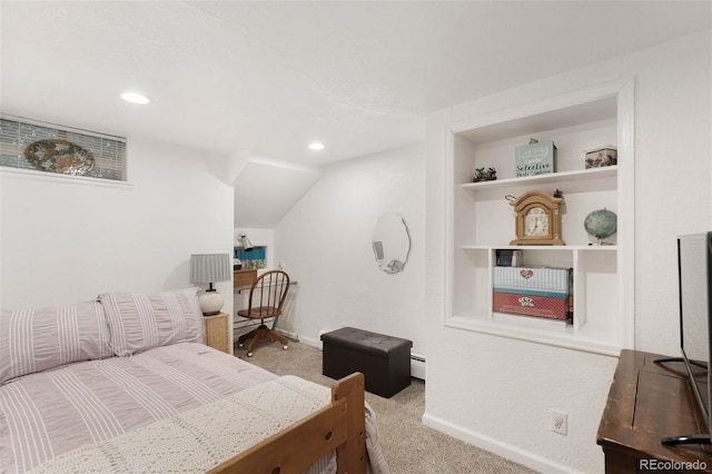 3888 Estes St, Wheat Ridge, CO 80033 - bedroom featuring carpet flooring, a baseboard heating unit, and recessed lighting