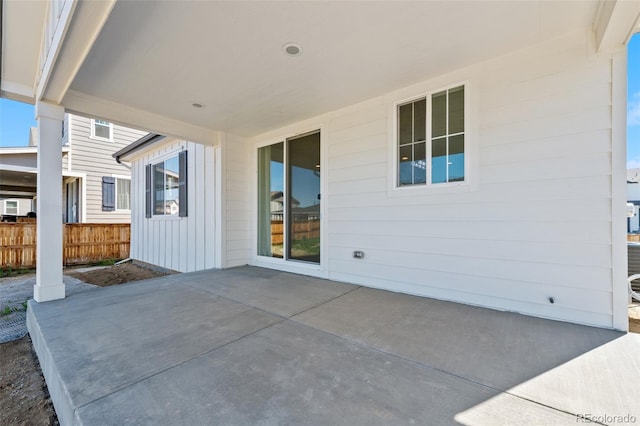 view of patio / terrace with fence