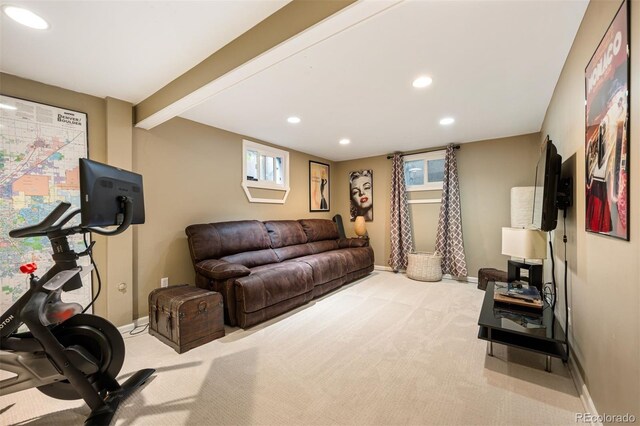 4011 S Ivy Ln, Cherry Hills Village, CO 80111 - workout area with recessed lighting, carpet, and healthy amount of natural light