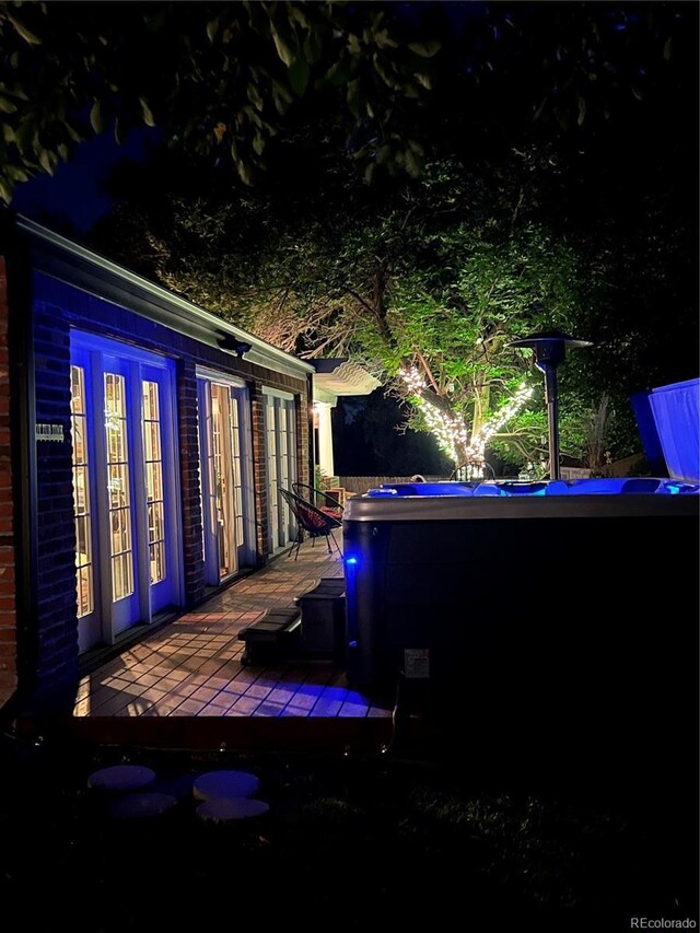 4011 S Ivy Ln, Cherry Hills Village, CO 80111 - view of deck at twilight
