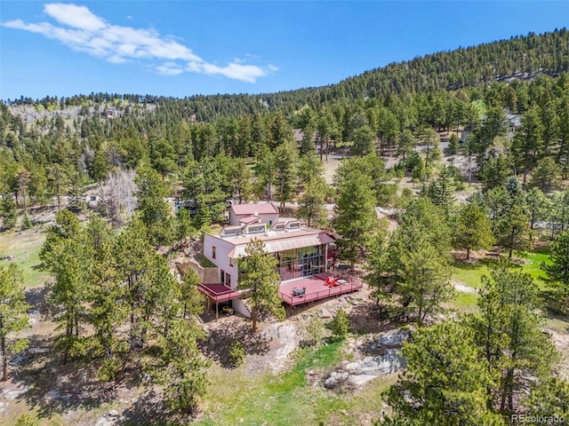 8791 Grizzly Way, Evergreen, CO 80439 - view from above of property featuring a forest