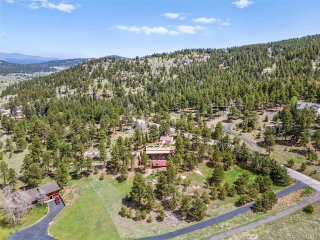 8791 Grizzly Way, Evergreen, CO 80439 - aerial view of property's location with a forest and mountains