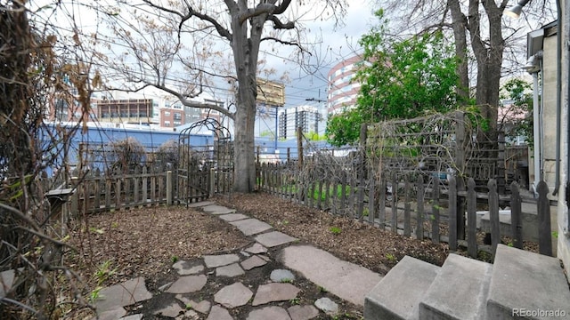553 N Logan St, Denver, CO 80203 - view of yard featuring a gate and fence
