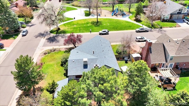 drone / aerial view featuring a residential view