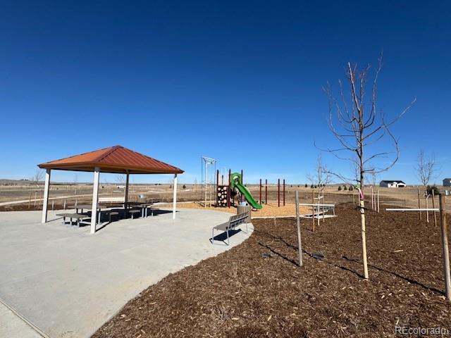 communal playground featuring a gazebo