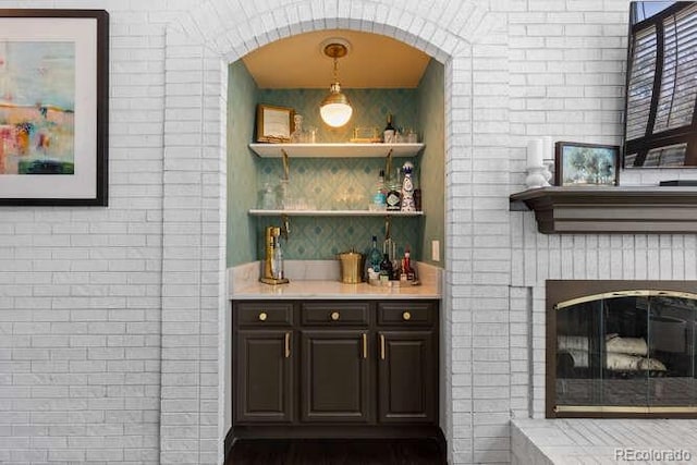5955 Blue Sage Way, Littleton, CO 80123 - indoor dry bar featuring arched walkways