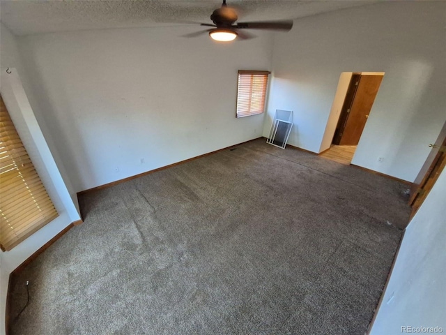 3136 S Cathay Cir, Aurora, CO 80013 - empty room with carpet, ceiling fan, a textured ceiling, and baseboards