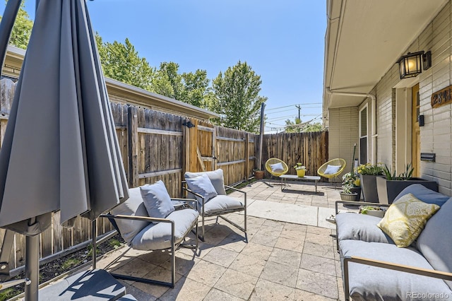2841 N Columbine St, Denver, CO 80205 - fenced backyard with a patio area