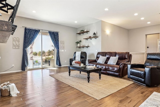 living room featuring hardwood / wood-style floors