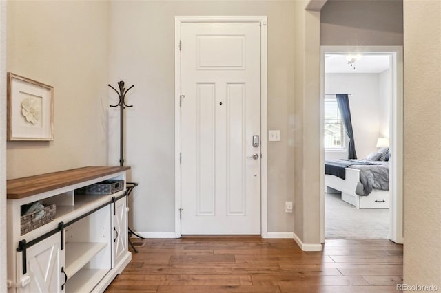 entrance foyer with hardwood / wood-style flooring