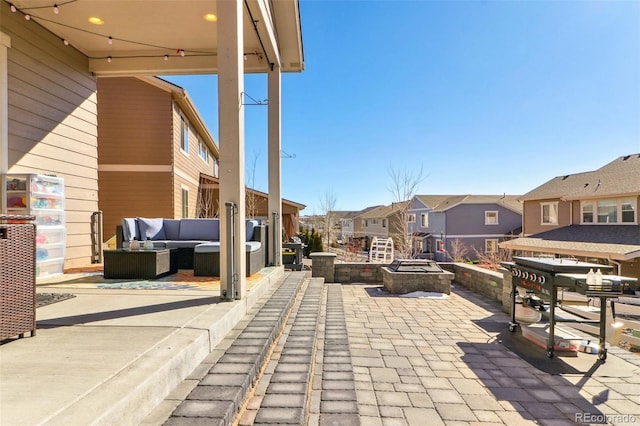 view of patio with an outdoor living space