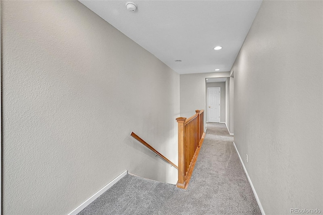 5564 Kalispell St, Denver, CO 80239 - hall featuring an upstairs landing, carpet, and recessed lighting