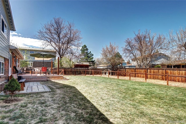13915 W 73rd Ave, Arvada, CO 80005 - fenced backyard with a patio area