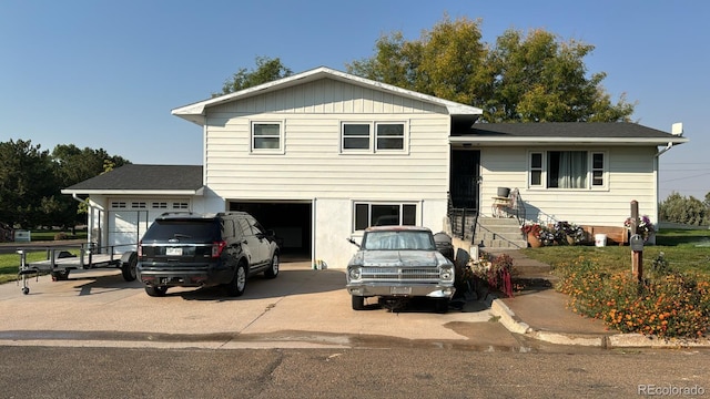 tri-level home with a garage