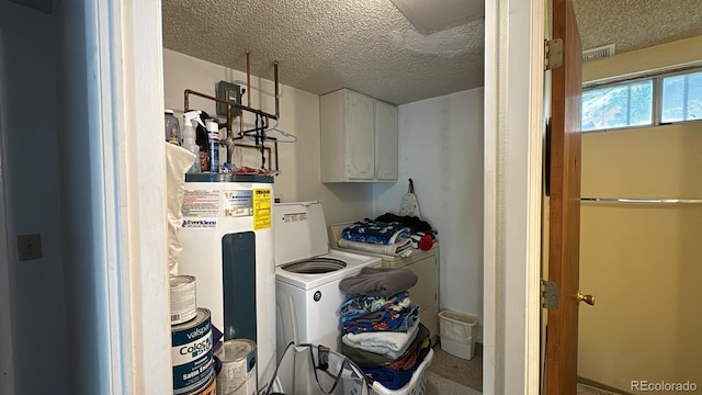 utilities with electric water heater and washing machine and clothes dryer