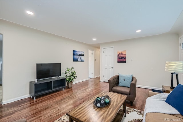 living room featuring hardwood / wood-style floors