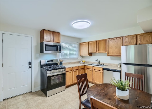 kitchen featuring stainless steel appliances and sink