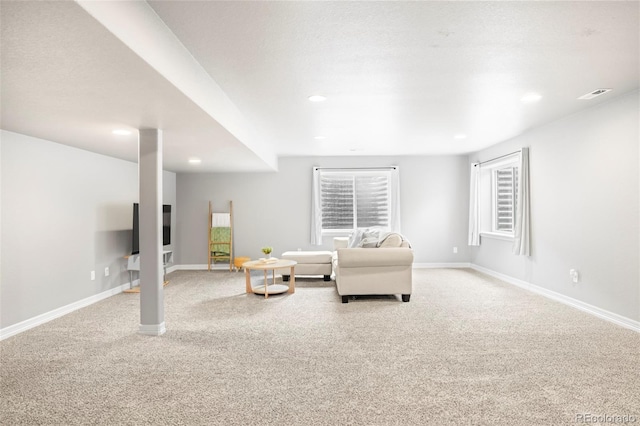 577 Tristan Pl, Berthoud, CO 80513 - living area with carpet, recessed lighting, and baseboards