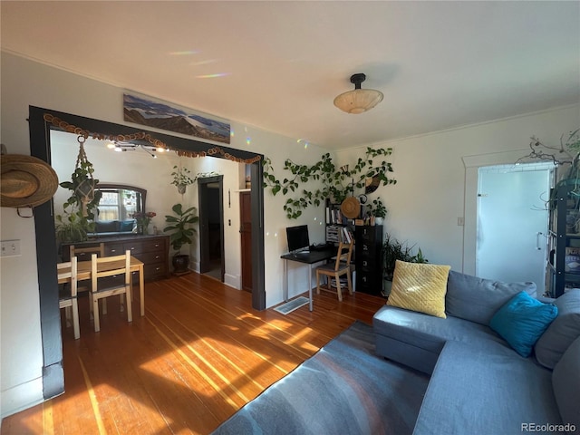 living room featuring wood-type flooring