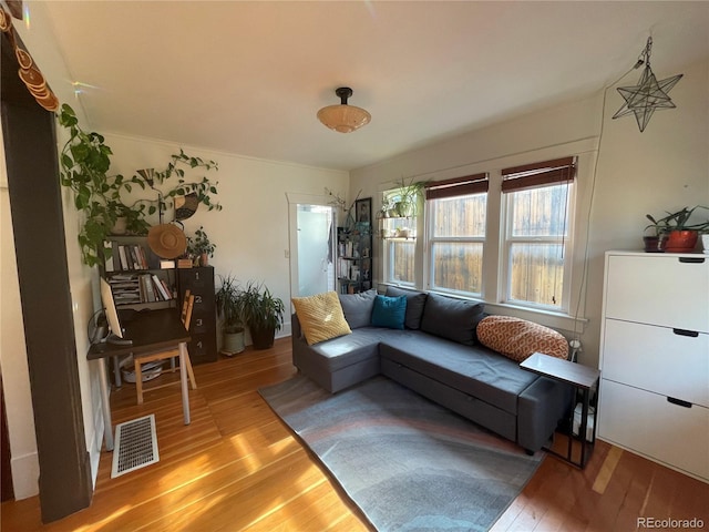 living room featuring hardwood / wood-style floors