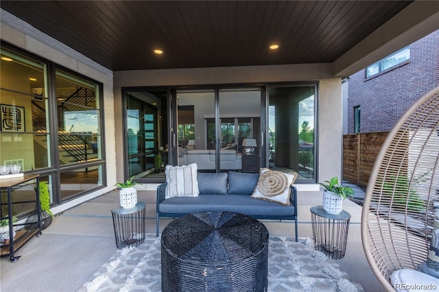 view of patio with outdoor lounge area