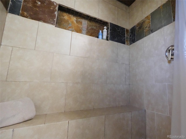 details with tiled shower