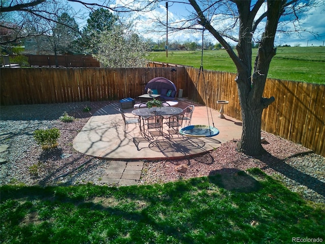 view of patio with a fenced backyard