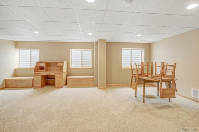 16231 Rayburn St, Hudson, CO 80642 - carpeted office with a drop ceiling, baseboards, healthy amount of natural light, and recessed lighting