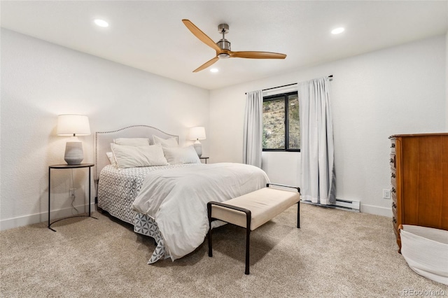 6640 Kilimanjaro Dr, Evergreen, CO 80439 - bedroom with carpet floors, ceiling fan, baseboards, and recessed lighting