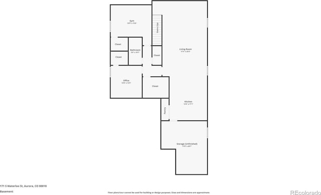 171 S Waterloo St, Aurora, CO 80018 - view of floor plan / room layout