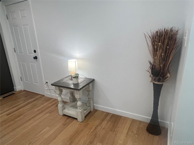 interior space with light hardwood / wood-style flooring