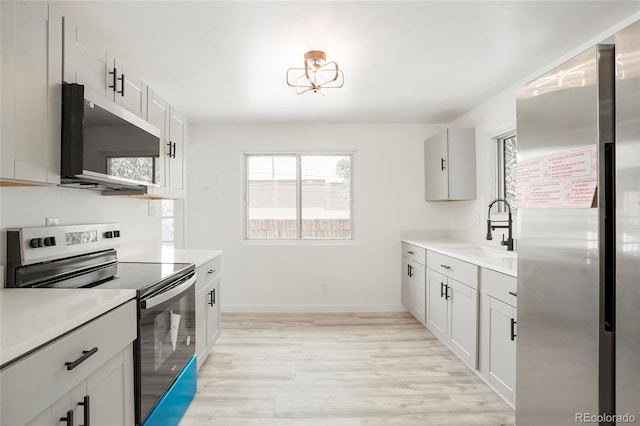 kitchen featuring sink, white cabinets, and stainless steel appliances