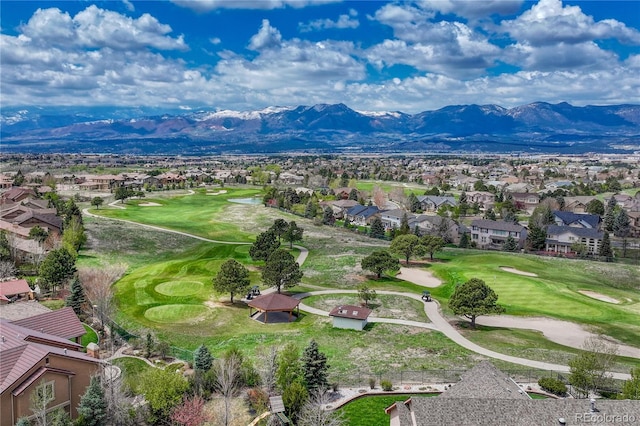 9952 Pinedale Dr, Colorado Springs, CO 80920 - aerial view of residential area with mountains and a golf course