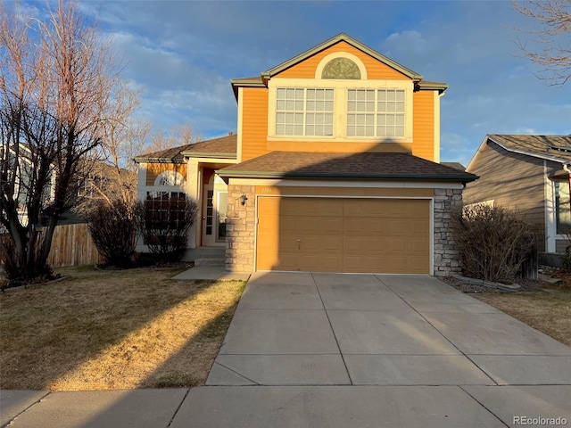 front of property featuring a garage