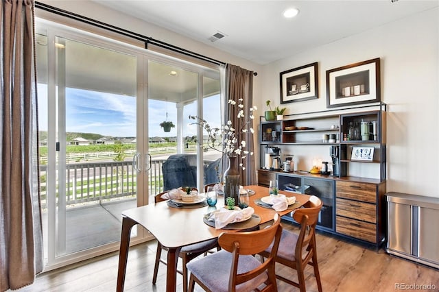 3699 Makley Cir, Castle Rock, CO 80104 - dining area featuring light wood finished floors and recessed lighting