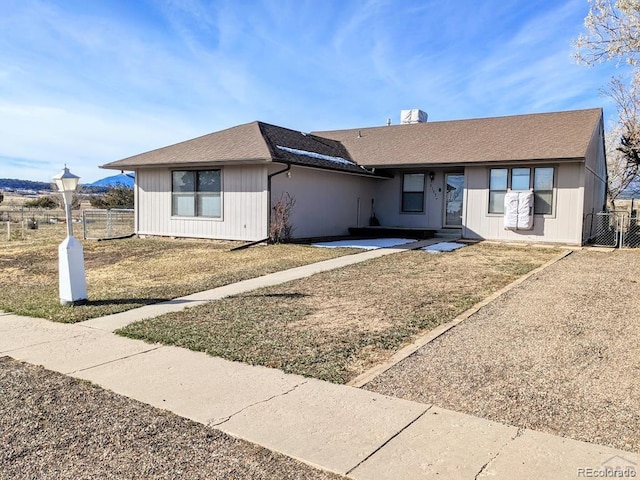 view of single story home