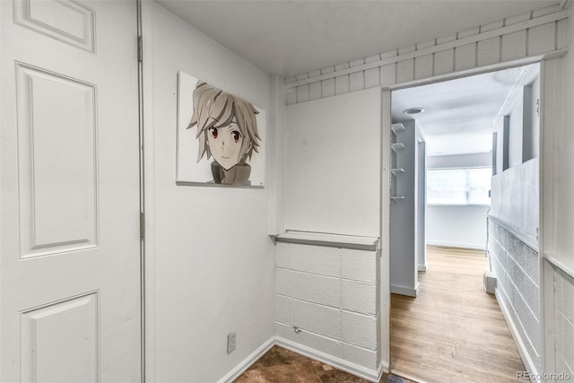 hallway featuring hardwood / wood-style flooring