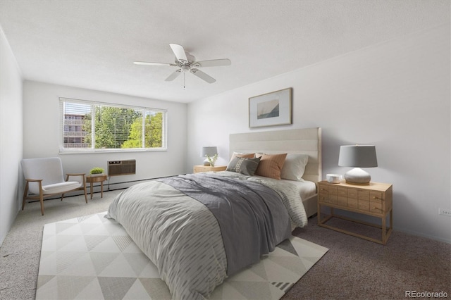 660 S Alton Way Unit 3B, Denver, CO 80247 - bedroom with light colored carpet, a wall mounted air conditioner, and ceiling fan