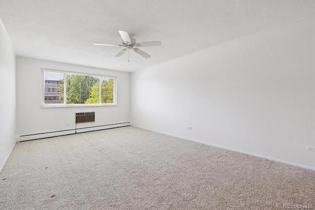 660 S Alton Way Unit 3B, Denver, CO 80247 - empty room with a baseboard heating unit, a ceiling fan, baseboards, and carpet floors