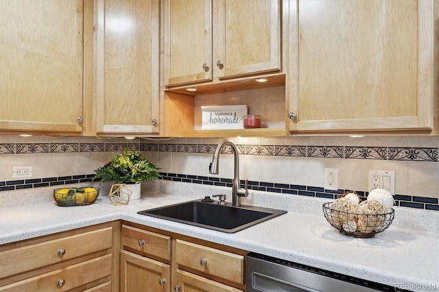 660 S Alton Way Unit 3B, Denver, CO 80247 - kitchen featuring a sink, dishwasher, and light brown cabinetry