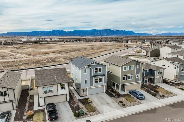 property view of mountains with a residential view