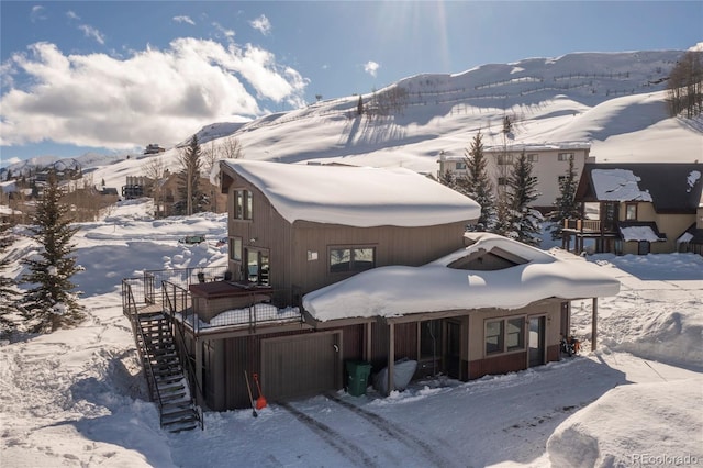 exterior space with a mountain view