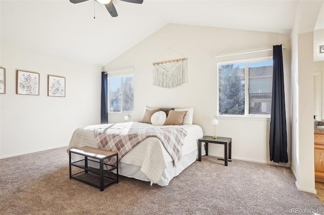 4844 Mt Evans St, Brighton, CO 80601 - carpeted bedroom featuring lofted ceiling and ceiling fan
