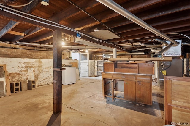 1900 S University Blvd, Denver, CO 80210 - unfinished below grade area with washer / clothes dryer