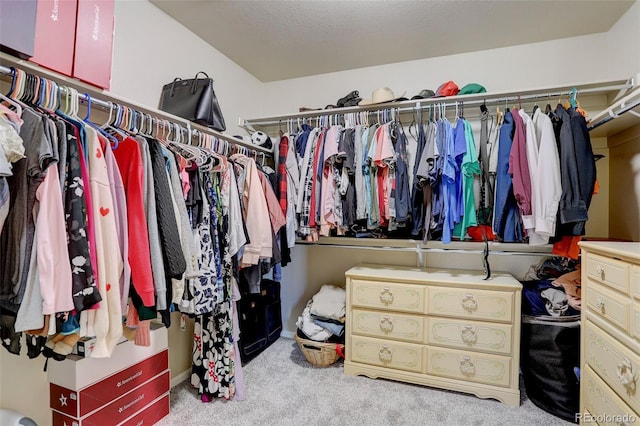 spacious closet with carpet flooring