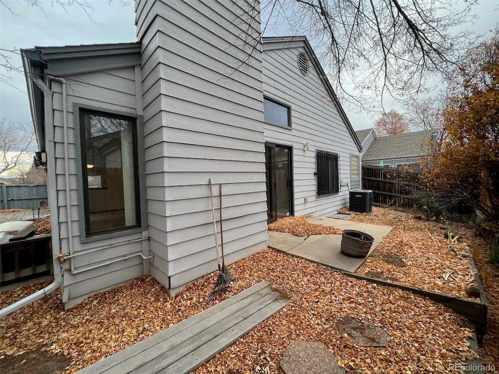 view of home's exterior featuring central AC unit