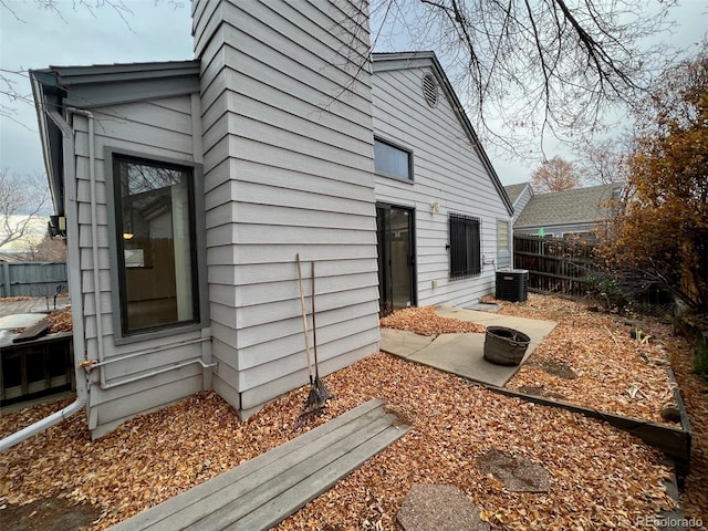 view of home's exterior featuring central AC unit