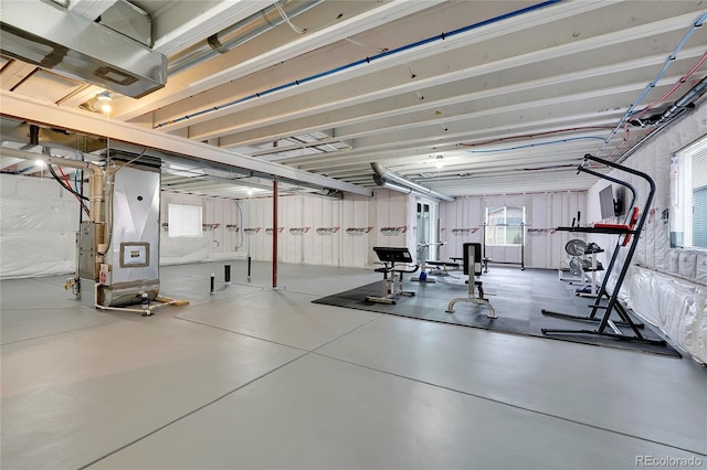 interior space featuring heating unit