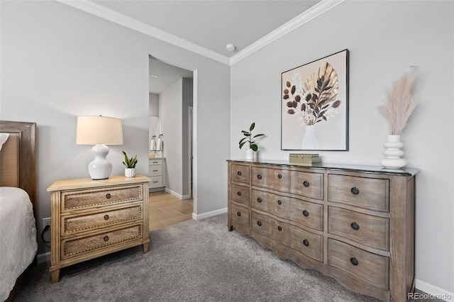 624 Simmental Loop, Castle Rock, CO 80104 - carpeted bedroom featuring crown molding and baseboards